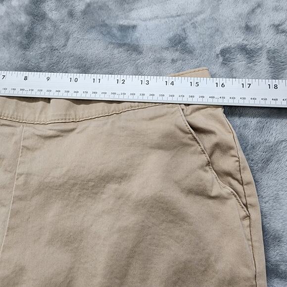 Basic Editions Pants Womens L Tan Khaki High Rise Pull On Skinny Ankle Chino - Picture 6 of 10